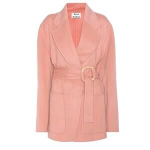 Acne Studios Lilo Doublé Jacket Sz XS FR 32 Pink Wool Cashmere Belted (V4